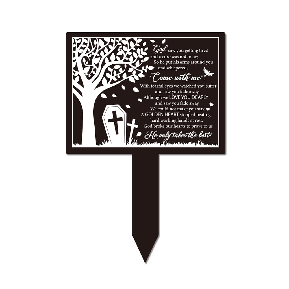 1pc Memorial Remembrance Plaque Stake Acrylic Plaque Memorial Commemoratory Sign Garden Remembrance tion for yard Lawn Grave