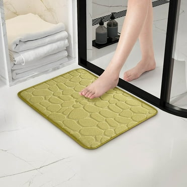 1pc Memory Foam Bath Rug Embossed Bathroom Mat Water Absorbent And Washable Bath Rugs,Non-Slip,Thick,Soft And Comfortable Carpet For Show