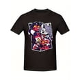 thumbnail image 1 of 1pc Men'S Helluva Anime Graphic T-Shirt | Black Breathable Short Sleeve Casual Tee with Helluva & Devil Character Art, Round Neck Regular Fit for Casual Attire, Anime Conventions & Gifts, 1 of 5