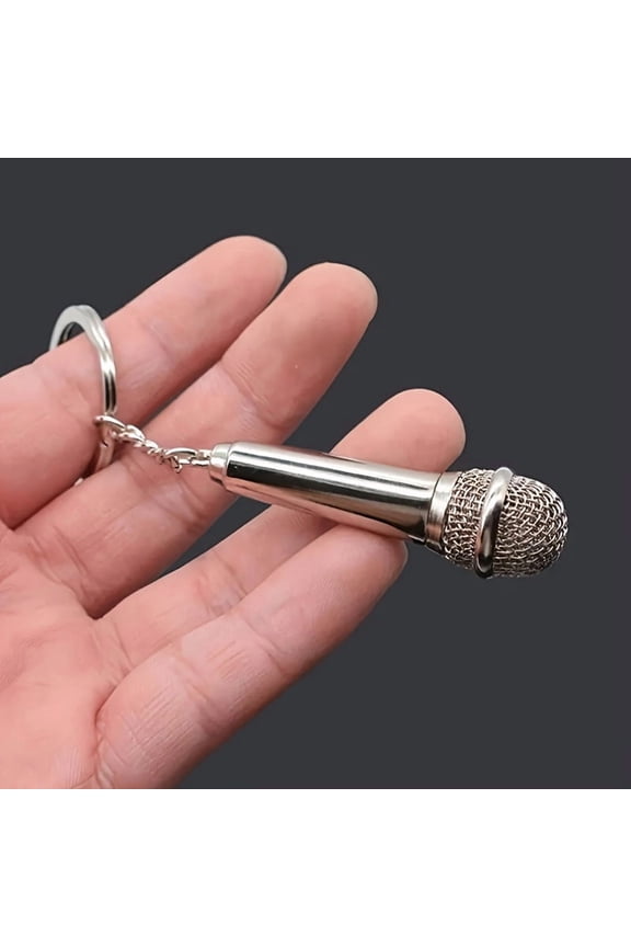 1pc Men's Mini Microphone Keychain, the Perfect Gift for Singers, Rappers, Music Lovers, and Music Enthusiasts, a Men's Music Jewelry Accessory