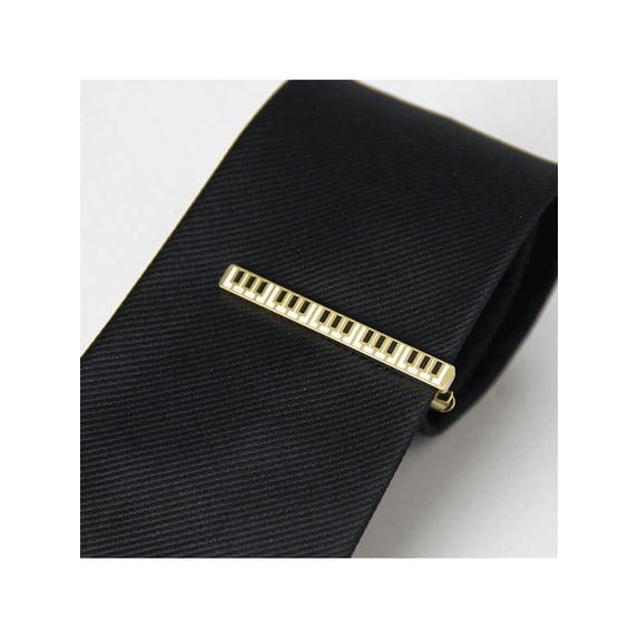 1pc Men's Piano Tie Clip, Creative Gold Stainless Steel Tie Bar, Men's Gift Tie Clip
