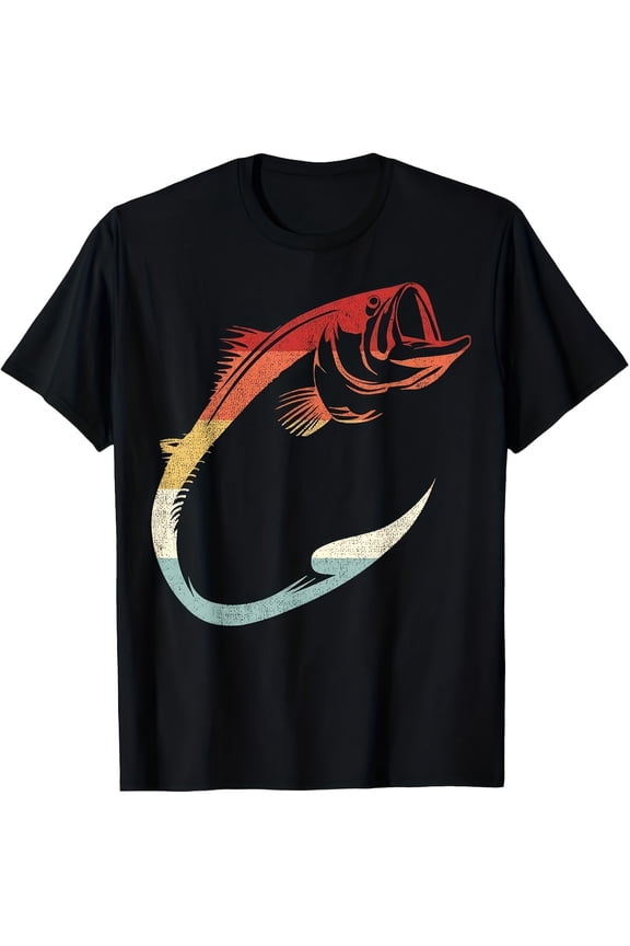 1pc Men's & Women's 100% Cotton Fishing T-Shirt - Relaxed Fit Crew Neck Short Sleeve Tee with Fish Hook & Line Art, Soft Casual Outdoor Wear for Anglers, Themed Events, Year-Round Comfortable Apparel
