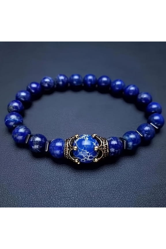 1pc Mens Exquisite Tiger Eye Stone Beaded Statement Bracelet - Perfect Accessory for Elegant Men - Ideal Couple Bracelet for Romantic Partners or Friends,1pc