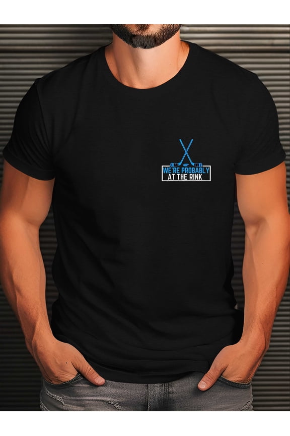 1pc Mens Ice Hockey T Shirt Short Sleeve Casual Summer Tee with Puck Logo Machine Washable Apparel for Games Crinkle Size Open In New Tab.