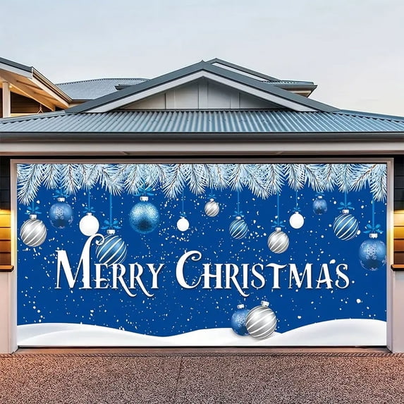 1pc, Merry Christmas Pattern Garage Door Banner Decorations Christmas Garage Door Decorations, Single Garage, Garage Door Banner Set, Oversized Christmas Backdrop