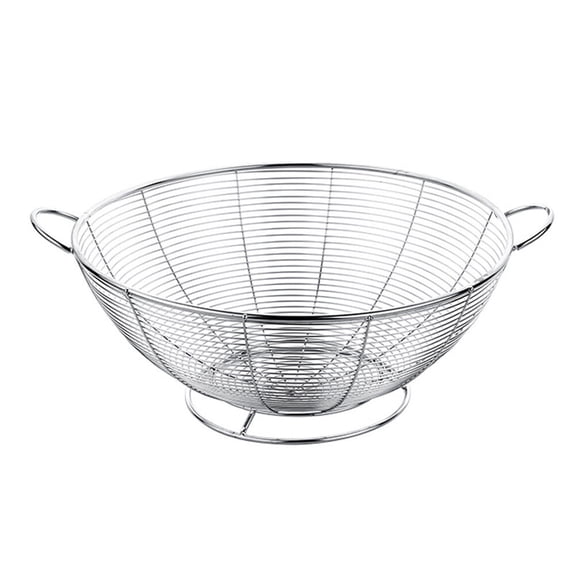 Milisten 1Pc Plated Silver Stainless Steel Fruit Washing Drain Container with Stable Base for Kitchen