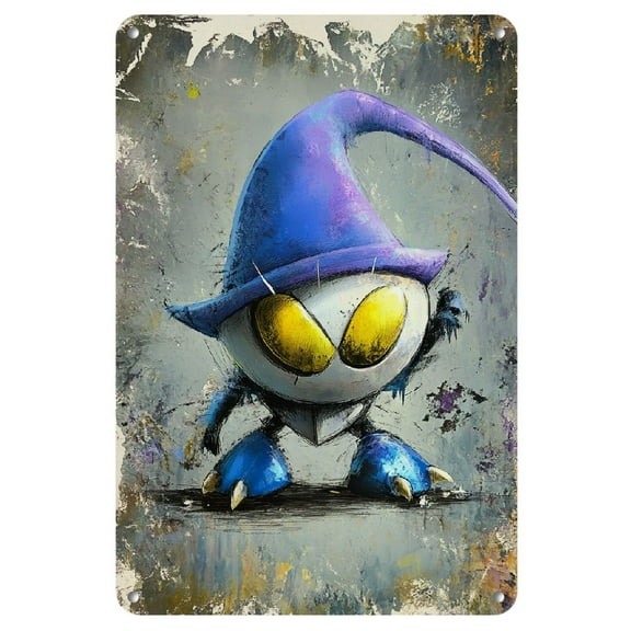 1pc, Meta Knight Retro Tin Sign - Video Game Wall Art Metal Plaque for Home, Bar, Pub - 8x12 Inch Gamer Decor Poster - Durable Metal Material
