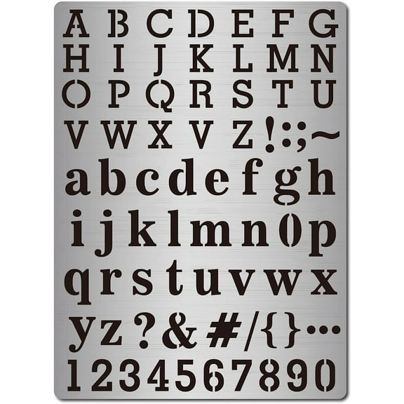 1pc Metal Letter Stencil Stainless Steel Lettering Alphabet Symbol Painting Template Journal Tool