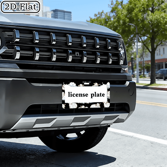 1pc Metal License Plate Frame, with Sheep And Cloud Pattern, Suitable for US And Most International Vehicles, Includes Mounting Screws, Car Decoration Accessory, Adds a Dreamy Touch to Your Chri
