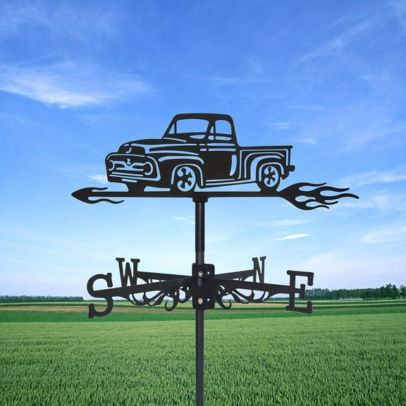 1pc Metal Pickup Wind Spinner - Vertical Decorative Garden Yard Decor for Roof Garden, Home, Fence Column, Greenhouse, Barn or Shed