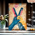 thumbnail image 1 of 1pc Metal Wall Art, 8x12 Inches, Clasped Hands Unity Solidarity Sign with Blue Yellow Colors & Vintage Textured Background, Decorative Paddle/Blue Pink Objects,, 1 of 7