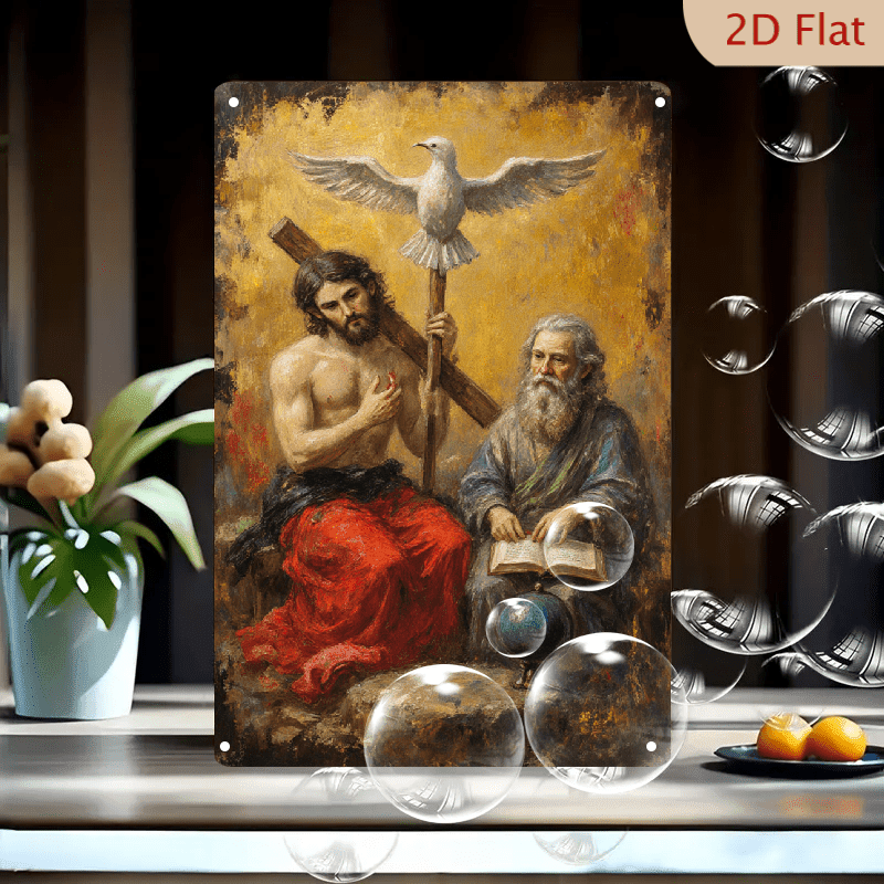 1pc Metal Wall Art, 8x12 Inches, Classical Religious Biblical Painting ...