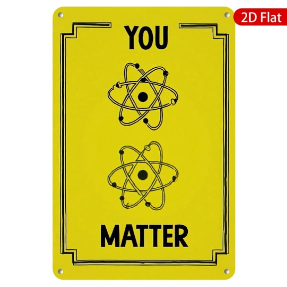 1pc Metal Wall Sign, 8x12 Inches, Bright Yellow Design with Inspirational Message "YOU MATTER", Rustproof & UV Protected, Perfect for Home, School, Office, or Classroom Decor, Motivational Wall Art