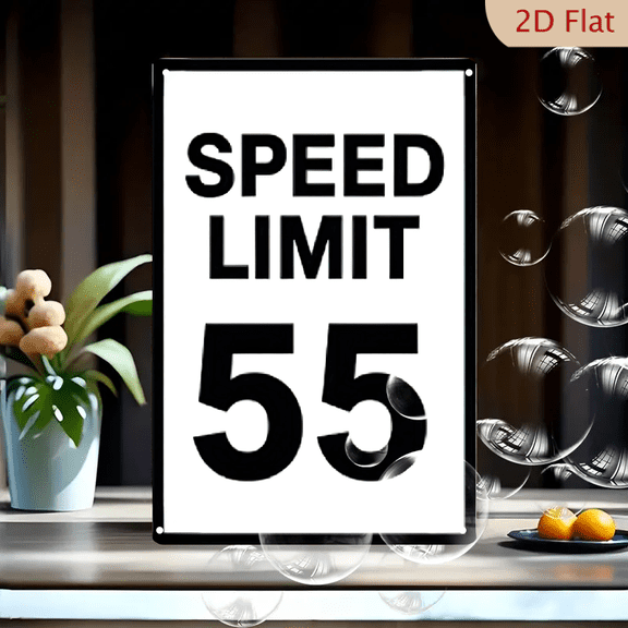 1pc Metal Wall Sign, 8x12 Inches, Classic Speed Limit 55 MPH Road Sign, Vintage Traffic Decor Tin Plate Poster, Ideal for Garage, Man Cave, Bar, Pub, Workshop, Game Room, Office