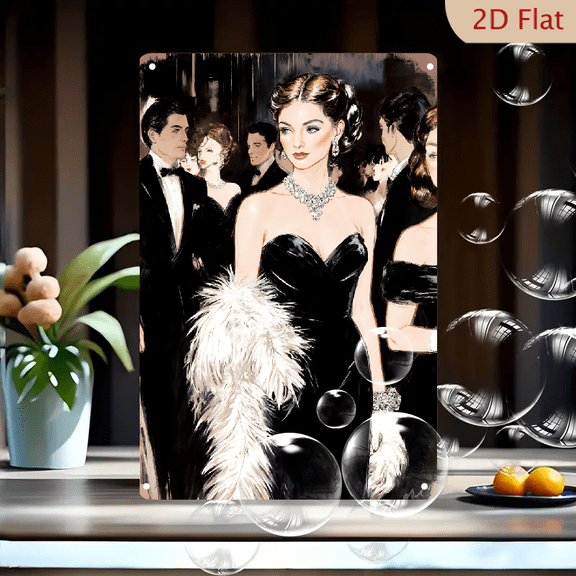 1pc Metal Wall Sign, 8x12 Inches, Elegant Vintage Gala Dance Decorative Sign, Perfect for Home, Restaurant, Bar, Event Decor, Holiday Celebrations