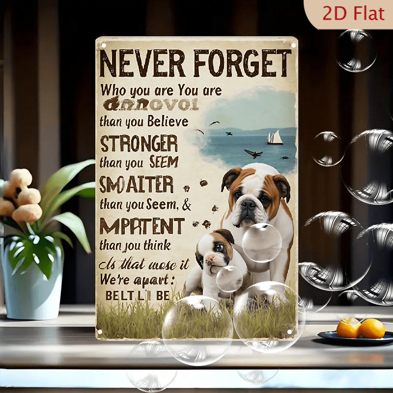 1pc Metal Wall Sign, 8x12 Inches, English Bulldog & Puppy Inspirational ...