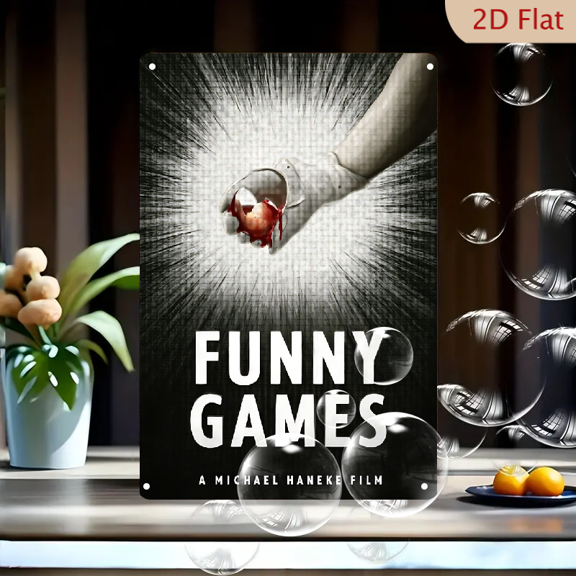 1pc Metal Wall Sign, 8x12 Inches, Funny Games Horror Movie Decorative Sign, Perfect for Indoor Home Decor, Man Cave, Movie Room, Bar, Cafe, Themed Events, Halloween Decorations