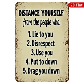 1pc Metal Wall Sign, 8x12 Inches, Inspirational Quote on Distancing from Toxic People, Rustproof & UV Protected, Perfect for Home, Office, Living Room, Motivational Decor