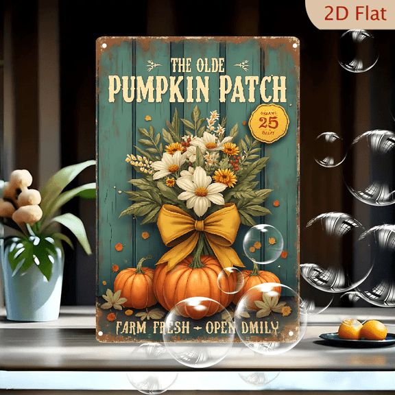 1pc Metal Wall Sign, 8x12 Inches, The Olde Pumpkin Patch Rustic Farm Decorative Sign, Perfect for Autumn Decor, Seasonal Home, Garden, Cafe, Barn, Porch, and Holiday Celebrations