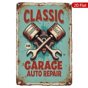 1pc Metal Wall Sign, 8x12 Inches, Rustproof & UV Protected, Vintage Classic Garage Auto Repair Design, Perfect for Home, Garage, Workshop, Man Cave, Car Enthusiast Decor, Retro Style Wall Art