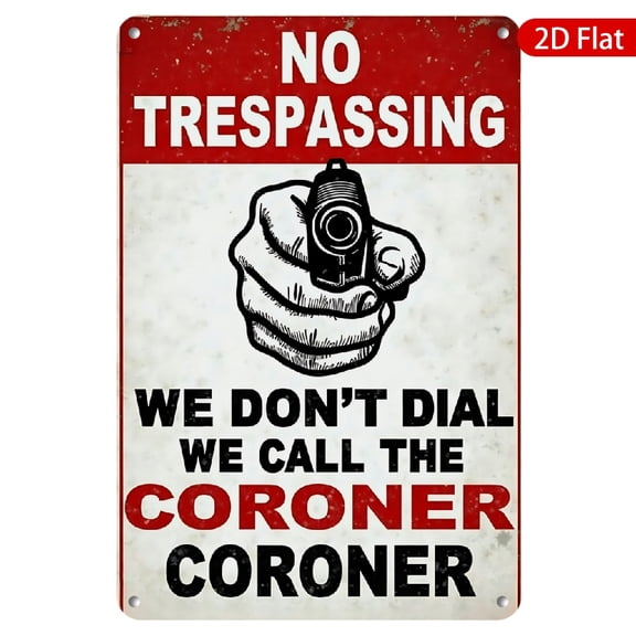 1pc Metal Wall Sign, 8x12 Inches, Rustproof & UV Protected, Warning No Trespassing - Attention-Grabbing Design, Perfect for Home, Office, Garage, or Business Use, Durable Outdoor Decor