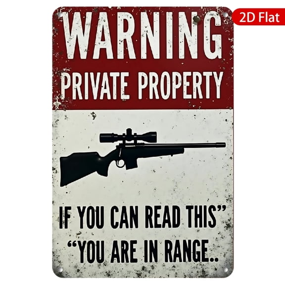 1pc Metal Wall Sign, 8x12 Inches, Rustproof & UV Resistant, Features Bold Warning Message, Perfect for Home Security, Outdoor Use, Garden, Patio, Bar Decor, Unique Gift Idea
