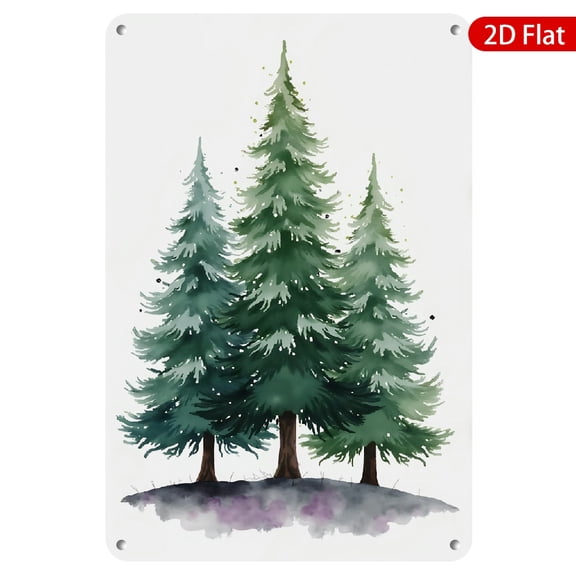1pc Metal Wall Sign, 8x12 Inches, Vibrant Pine Tree Design, Rustproof & UV Protected, Perfect for Outdoor, Home, Cabin, Living Room, Nature Lover's Gift, Forest Themed Decor