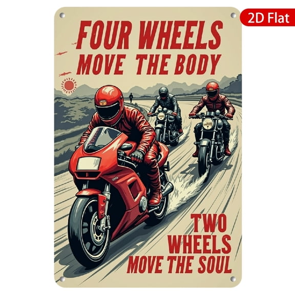 1pc Metal Wall Sign, 8x12 Inches, Vintage Motorcycle Artwork, Rustproof & UV Protected, Perfect for Garage, Man Cave, Home Decor, Biker Lifestyle, Motorbike Enthusiasts, Retro Style Wall Art