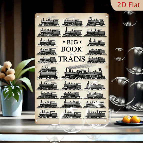 1pc Metal Wall Sign, 8x12 Inches, Vintage Train Collection Decorative Sign, Perfect for Train Enthusiasts, Home, Office, Garage, or Cafe Decor, Retro Style Art, Unique Gift Idea