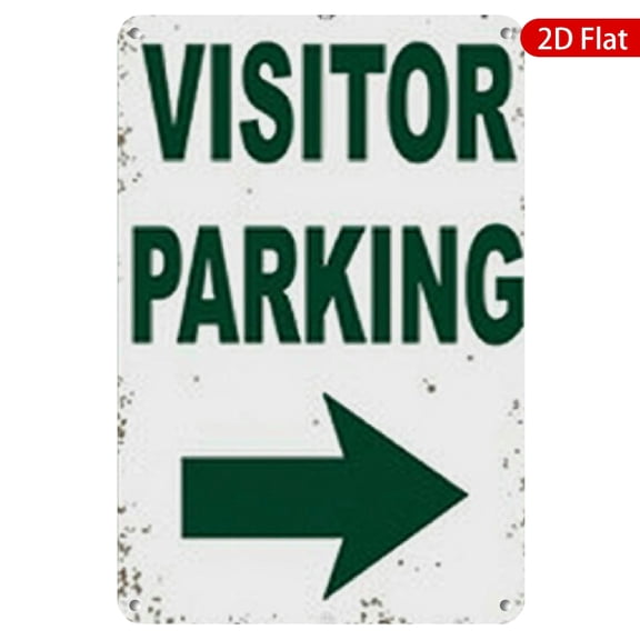 1pc Metal Wall Sign, 8x12 Inches, Visitor Parking with Arrow Design, Rustproof & UV Protected, Perfect for Outdoor Use, Driveway, Garage, Office, or Home Decor, Durable and Long-lasting Metal Sign