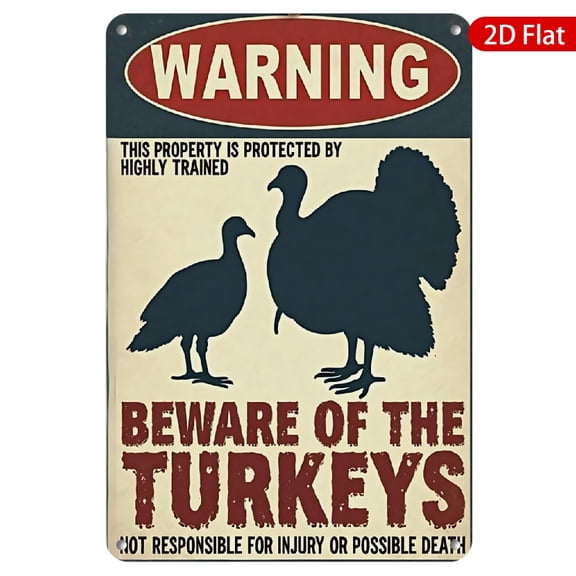 1pc Metal Wall Sign, 8x12 Inches, Warning Message, Rustproof & UV Protected, Perfect for Home, Garden, Farm, or Business Decor, Unique Outdoor Signage