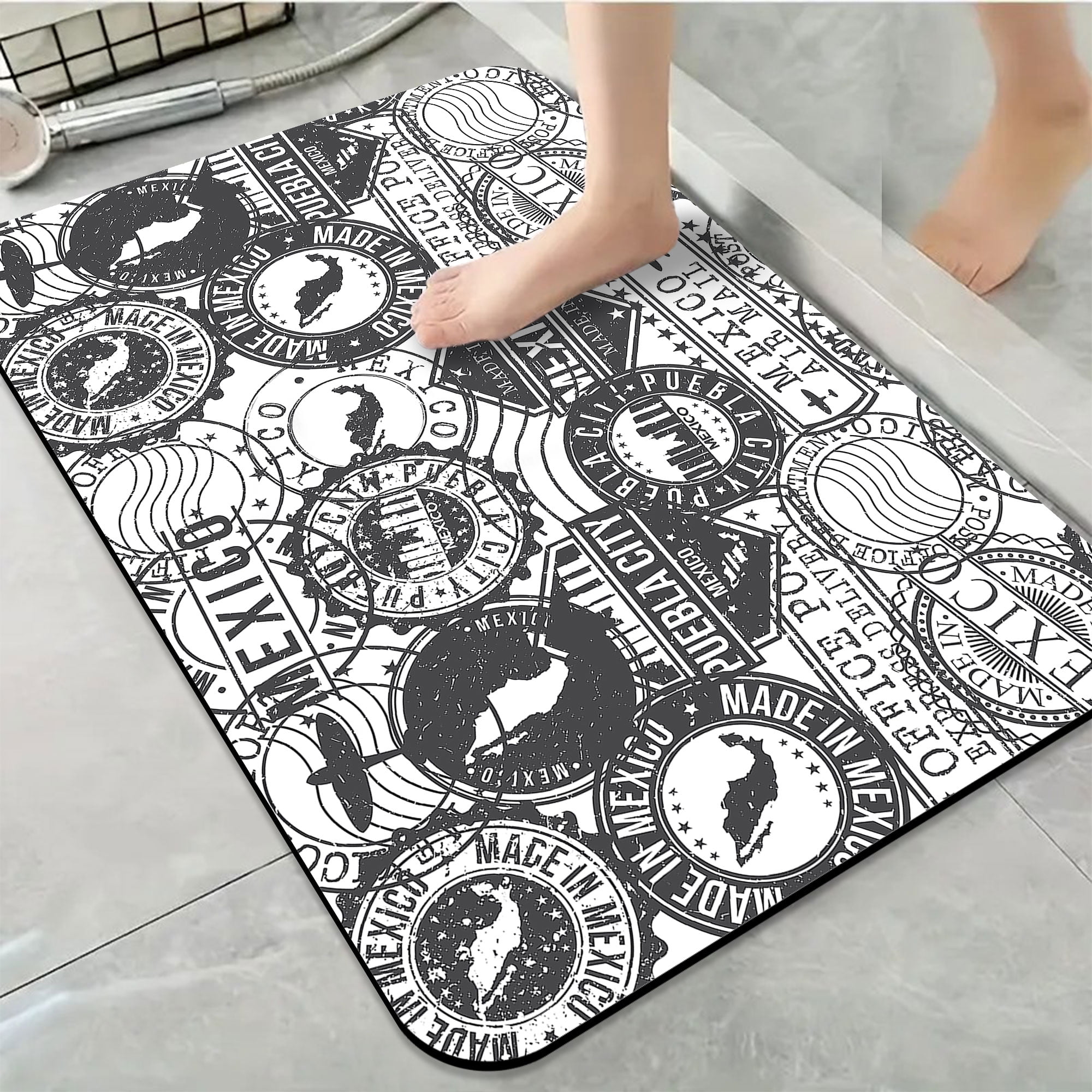 1pc Mexico themed Stamp Pattern Bathroom Rug Bathroom Decor and ...