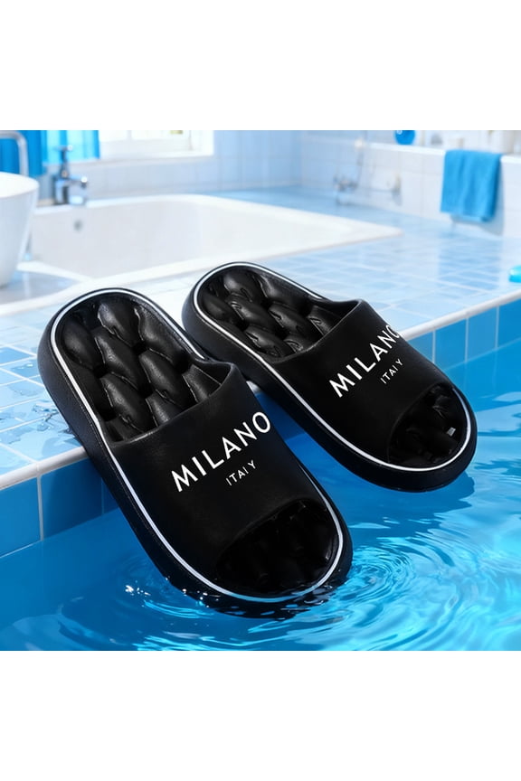 1pc • Milano Italy Easy Home Slippers for Summer • Indoor Bathroom Use • Thick Hollow Quick-Dry Outdoor Slippers for Couples