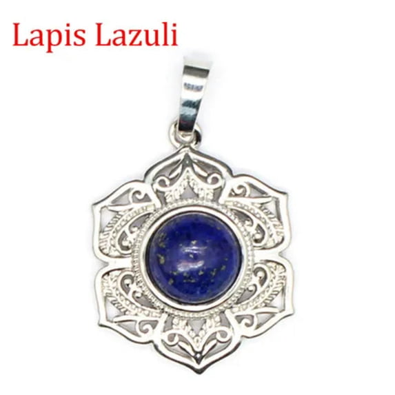 1pc Mini Crystal Round Bead Flower Pendant Stone Gemstone Jewelry Healing Reiki