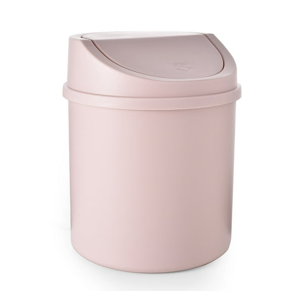 1pc Mini Desktop Trash Can with Lid - Cylindrical Tabletop Waste Bin, Easy To Clean Screw-Off Cap for Office and Coffee Bar