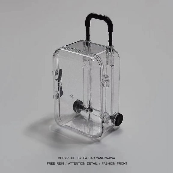 1pc Mini Luggage Storage Box Jewelry Organizer Cute Clear Suitcase Candy Box Creative Wedding Candy Case Small Trolley Case