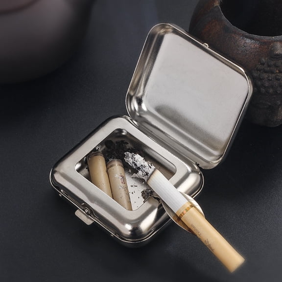1pc,Mini Metal Ashtray Portable Small Ashtray Outdoor Portable Pocket Ashtray Creative Car Smoking Accessories