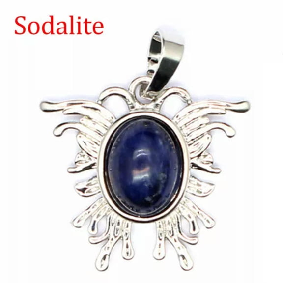 1pc Mini Moth Butterfly Shape Pendant Oval Bead Crystal Chakra Gemstone Healing