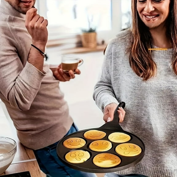 1pc Mini Pancake Griddle, Mini Pancake Pan, Pancake Maker with 7 Mold Design, Cookware, Kitchenware, Restaurant Supplies, Kitchen Items