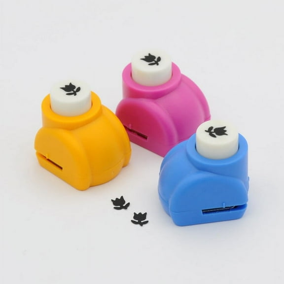 1pc Mini Plastic Craft Punch Sets for Scrapbooking & Paper Crafts Flower Random Single Color or Random Mixed Color 33x26x31mm