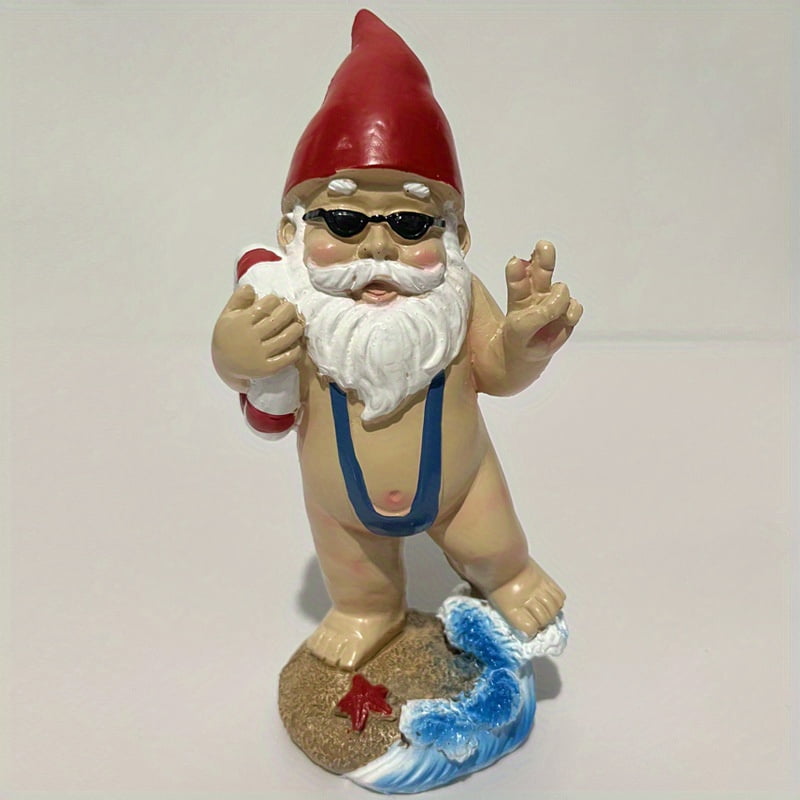 1pc Miniature Resin Statue, Bikini Gnome Elf Statue, Garden Gnome ...