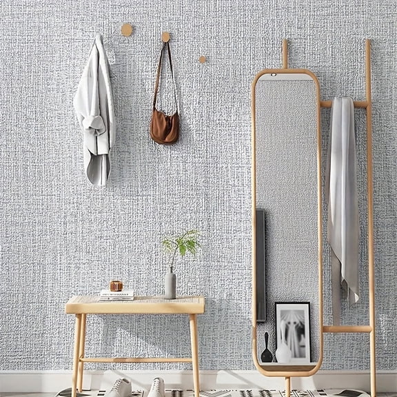 1pc Minimalist Solid Color Self-Adhesive Wallpaper - Waterproof & Moisture-Proof, Easy to Apply 3D Textured Contact Paper for Bedroom, Living Room, TV Background - Large Roll with Smooth Matte Finish