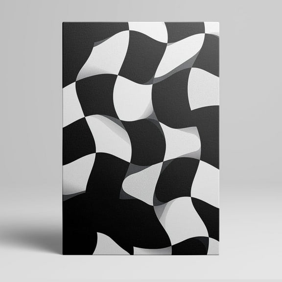 1pc Modern Geometric Black and White Abstract Canvas Wall Art, framed Decor room hanging Wall Picture Decor for Home Gifts, living room, bathroom, bedroom, kitchen wall art decor canvas wall art