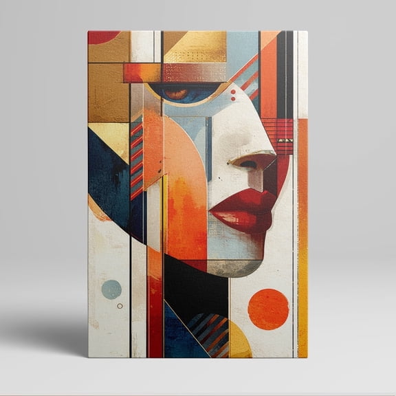 1pc Modern Geometric Portrait Canvas Wall Art - Framed Decor, Ideal Room Hanging Wall Picture Decor for Home Gifts, Perfect for Living Room Wall Art Decor Canvas Wall Art