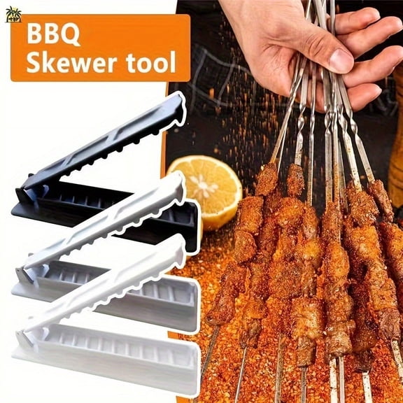 1pc, Mold, Barbecue Skewer Mold, Single Row Kebab Maker, BBQ Meat Skewer Machine, Kebab Press Maker, Plastic BBQ Skewer Maker For Outdoor Camping Picnic, Barbecue Tool, BBQ Accessories BBQ Tools