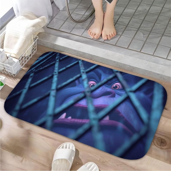 1pc Monkey in Cage Absorbent Non-Slip Bathroom Thickened Flannel Rug Decor,Soft,Quick Drying,Suitable For Indoor/outdoor Use,Bathrooms,Bedrooms,Kitchens,Terrace,Laundry Rooms,16"x24"