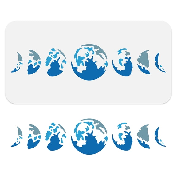 1pc Moon Phase Stencil 11.8x5.9inch Moon Large Stencil 7 styles Moon Stencil Full Moon Stencil New Moon Stencil Dream Theme Moon Template for Wall Tiles Floor Paper Furniture Wood Plastic