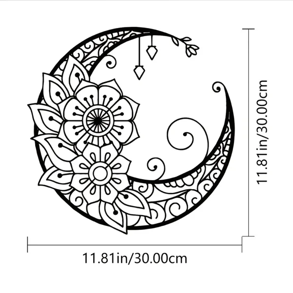 1pc Moon Theme Decor Indoor Living Room Black Classic Wall Art Decorations, Room Decor Home Decor, Wall decor metal wall hanging