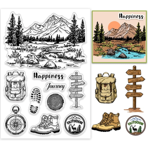 1pc Moon Theme PVC Plastic Clear Stamps for DIY Scrapbooking Photo Album Decorative Cards Making Tree 160x110mm for DIY