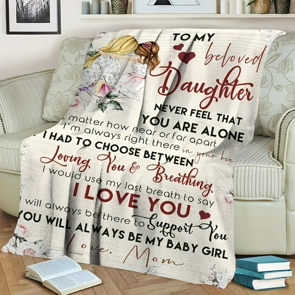 1pc Mother Gifts for Daughter Blanket Soft Flannel Sofa Blanket TV Blanket